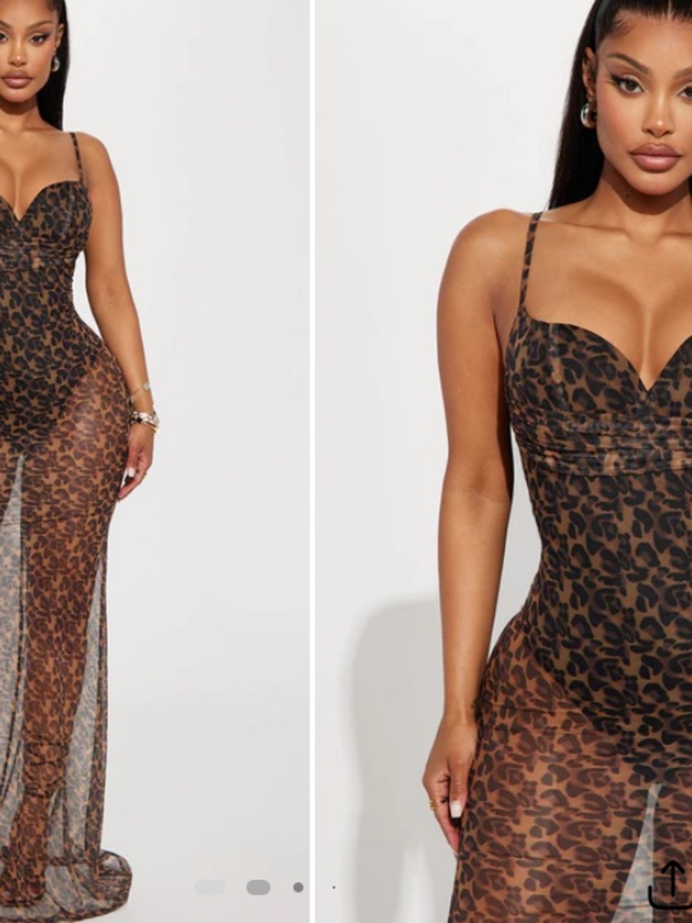 Leopard Print Sheer Maxi Dress